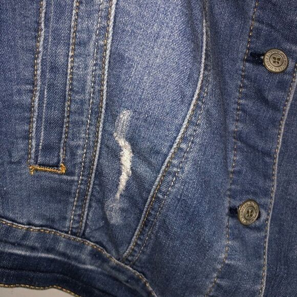 Women's Altar'd State Distressed Denim Jacket - Picture 10 of 11